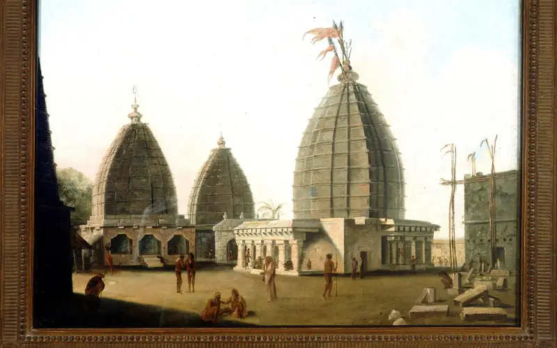 Temples at Deorgag, Santal Parhanas, Bihar - William Hodges, 1782 - BL Foster 396