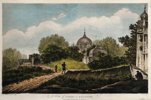 Tombs in the garden of Faiz Ali Khan at Ghazipur, Uttar Prad Wellcome V0050430