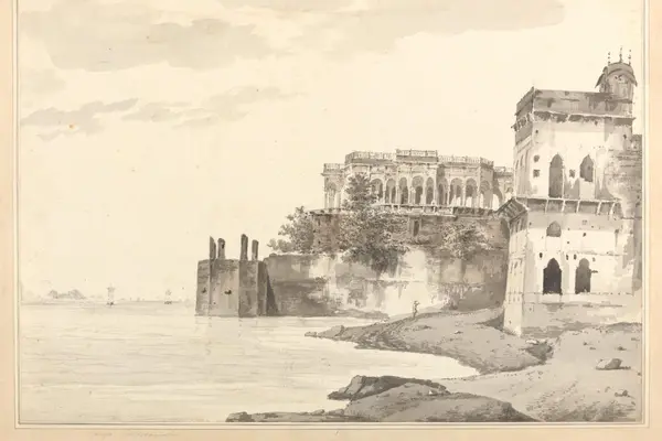 William Hodges - A View of the Ruins of a Palace at Gazipoor (Ghazipler) on the River Gang