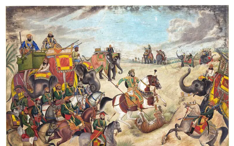 A tiger hunt at Jhajjar, Rohtak District, Panjab