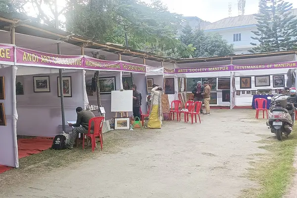 An art exhibition showcasing traditional and modern Meitei paintings and sculptures in Imp