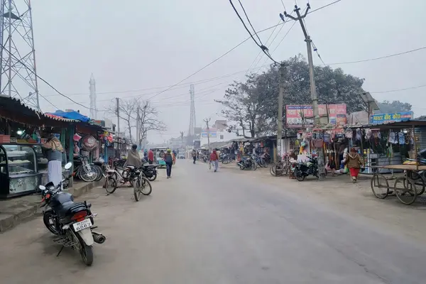 Market area at Kaluahi Chowk, Madhubani district, Bihar