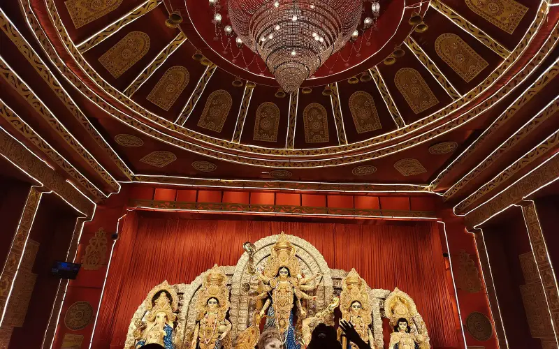 Grand decoration in the pandel of Sobuj Sangha, Basirhat