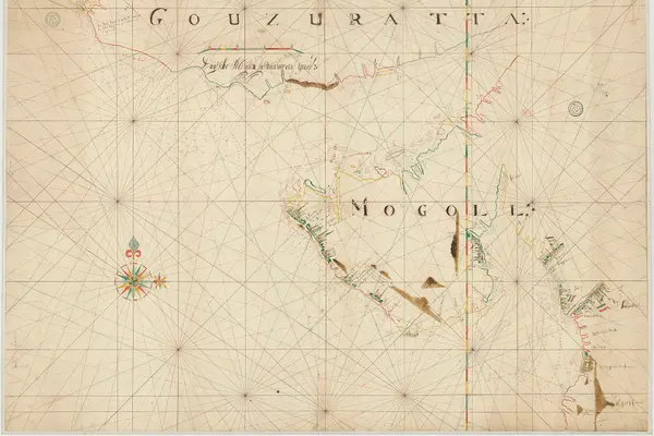 Carte hollandaise des côtes du Gujarat - btv1b53262407z