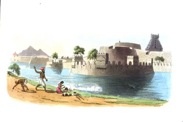 Vellore fort, colour painting
